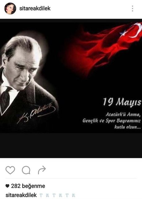 SİTARE AKDİLEK'İN SOSYAL MEDYADAN PAYLAŞTIĞI FOTOĞRAF