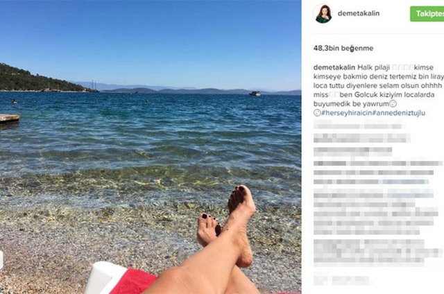 Tutumluluğuyla bilinen popçu, "Halk plajında üç kahve 10 TL" yorumuyla ise güldürdü.