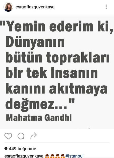 ESRA OFLAZ GÜVENKAYA'NIN SOSYAL MEDYADAN PAYLAŞTIĞI FOTOĞRAF