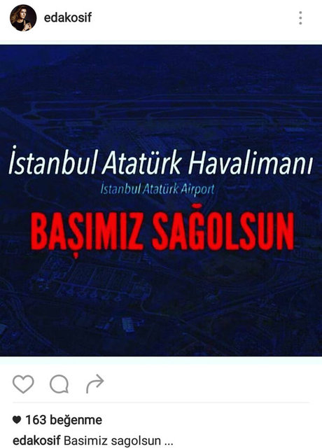 EDA KOSİF'İN SOSYAL MEDYADAN PAYLAŞTIĞI FOTOĞRAF