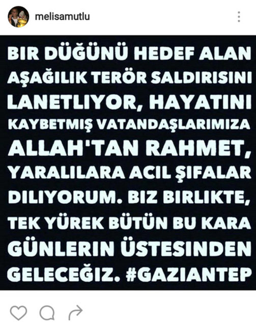 MELİSA MUTLU'NUN SOSYAL MEDYADAN PAYLAŞTIĞI FOTOĞRAF