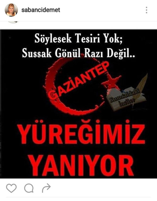 DEMET SABANCI ÇETİNDOĞAN'IN SOSYAL MEDYADAN PAYLAŞTIĞI FOTOĞRAF
