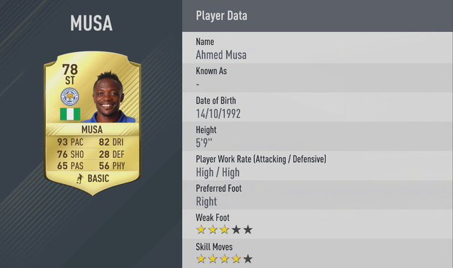 19. Ahmed Musa (Leicester City)