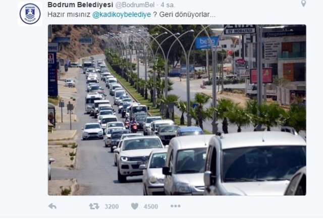 Bodrum Belediyesi'nden Kadıköy Belediyesi'ne tatilcilerin dönüşüyle ilgili espirili tweet: Hazır mısınız, geri dönüyorlar 