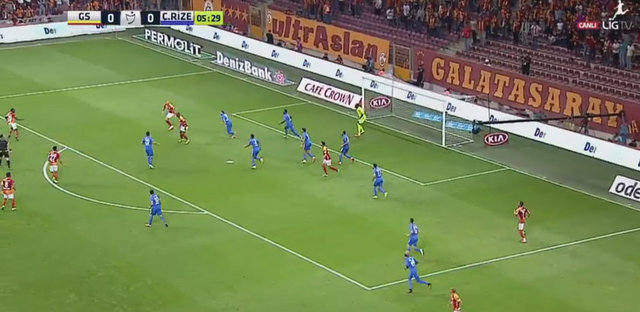 Süper Lig'in 4. haftasında Rizespor'u konuk eden Galatasaray'da Eren Derdiyok'un attığı gol herkesin ağzını açık bıraktı.