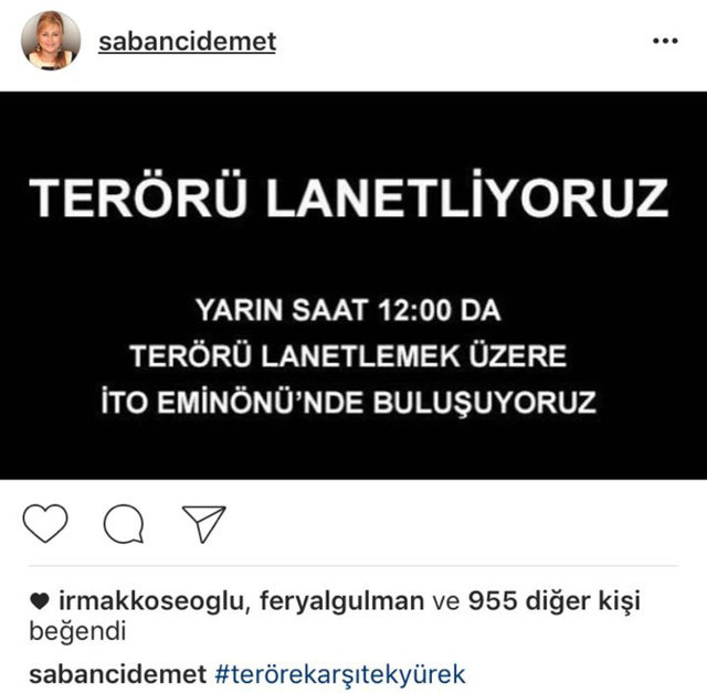 DEMET SABANCI ÇETİNDOĞAN'IN SOSYAL MEDYADAN PAYLAŞTIĞI FOTOĞRAF