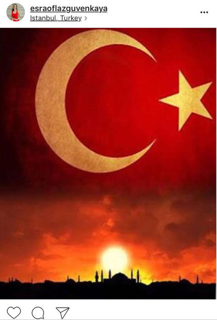 ESRA OFLAZ GÜVENKAYA'NIN SOSYAL MEDYADAN PAYLAŞTIĞI FOTOĞRAF