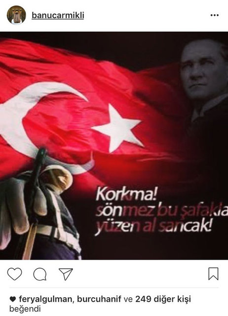 BANU ÇARMIKLI'NIN SOSYAL MEDYADAN PAYLAŞTIĞI FOTOĞRAF