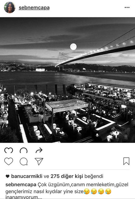 ŞEBNEM ÇAPA'NIN SOSYAL MEDYADAN PAYLAŞTIĞI FOTOĞRAF