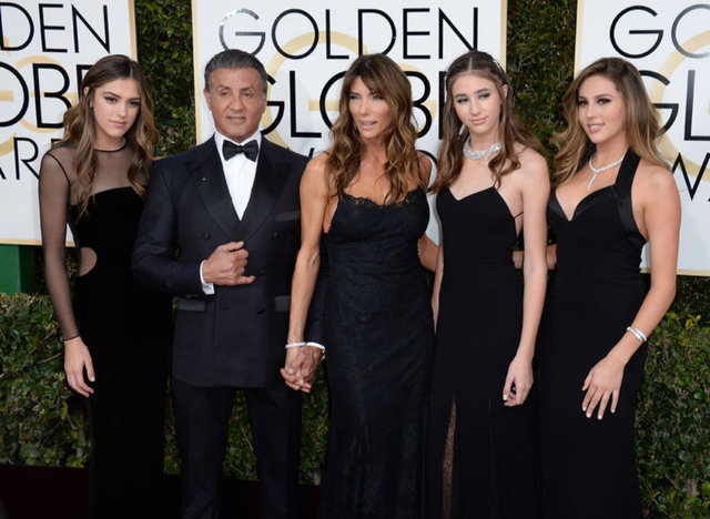 SYLEVESTER STALLONE, JENNIFER FLAVIN, SCARLET ROSE STALLONE, SISTINE ROSE STALLONE, SOPHIA ROSE STALLONE