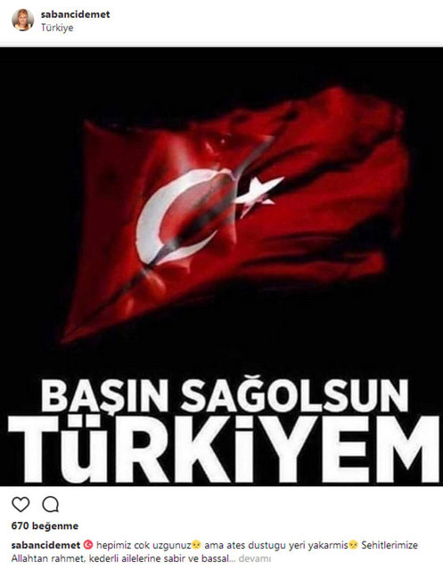 DEMET SABANCI ÇETİNDOĞAN'IN SOSYAL MEDYADAN PAYLAŞTIĞI FOTOĞRAF
