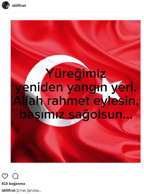 İDİL FIRAT'IN SOSYAL MEDYADAN PAYLAŞTIĞI FOTOĞRAF