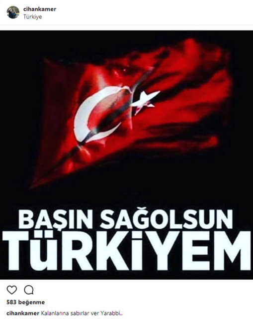 CİHAN KAMER'İN SOSYAL MEDYADAN PAYLAŞTIĞI FOTOĞRAF