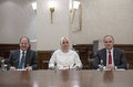 <p>Başbakan Yardımcısı Recep Akdağ (solda)</p>\n<p>Aile ve Sosyal Politikalar Bakanı Fatma Betül Sayan Kaya (ortada)</p>\n<p>Bilim, Sanayi ve Teknoloji Bakanı Faruk Özlü (sağda)</p>