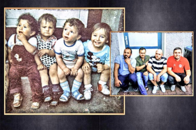 ÇOCUKLUK FOTOĞRAFLARINI YENİDEN CANLANDIRDILAR! - Kahkahaların atıldığı, oyunların oynandığı, ilginç surat ifadelerinin bolca yer aldığı çocukluk anılarını canlandıran yakınların öncesi ve sonrası fotoğrafları sosyal medyada fenomen olmaya devam ediyor! İşte okuyucularımızdan Sinan Agan'ın Haberturk.com'un resmi Facebook hesabına gönderdiği fotoğraf... -  