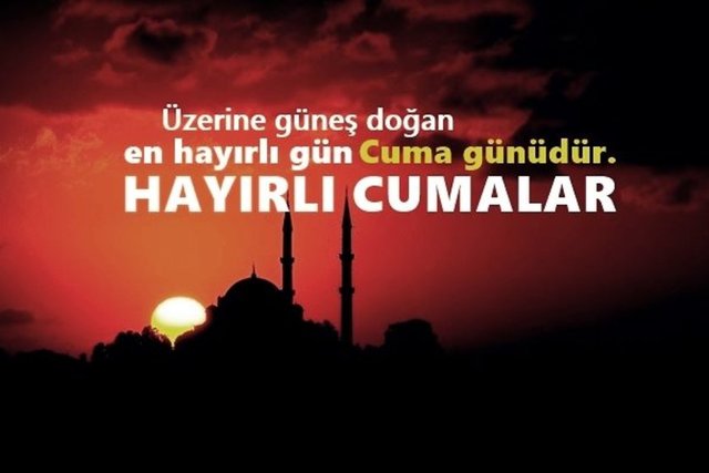 Rabbim Cuma hürmetine, amellerimize ihlas, gönlümüze huzur, hastalıklarımıza şifa nasip eylesin. Hayatımızın en hayırlı anında, kendisine layık kul, Efendimiz (s.a.v) layık ümmet eylesin. Şuurlu esmayı seyre dalıp, Rabbine teslim olan kullarından eylesin. Cumamız Mübarek olsun inşallah.