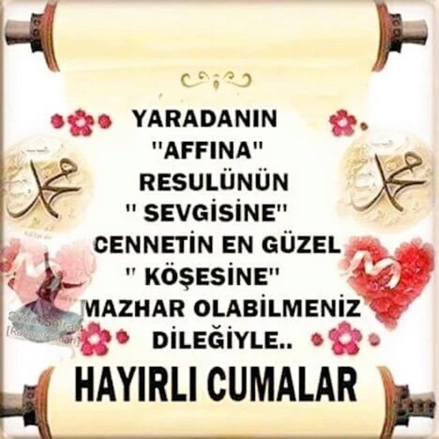 Allah'ın (c.c.) rahmeti, mağfireti, bereketi üzerine olsun. Rabbim günümüzü hayırlı ve bereketli kılsın, Hayırlı cumalar diliyorum.