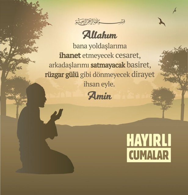 Resimli cuma mesajları - 35 - Öyle bir dua et ki; günahın tövbenin büyüklüğünden ağlasın...Şeytandan yaradana sığınki sefsin seni değil; sen nefsini yakasın ~ Hayırlı Cumalar ~