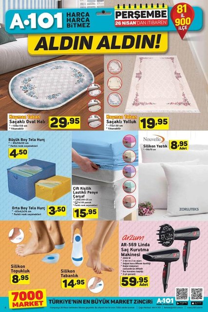 Bu hafta ayrıca küçük ev aletleri, oyuncaklar ve gıda ürünleri de yer alıyor. 