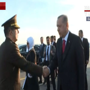 Cumhurbaşkanı Erdoğan yeni havalimanına böyle geldi
