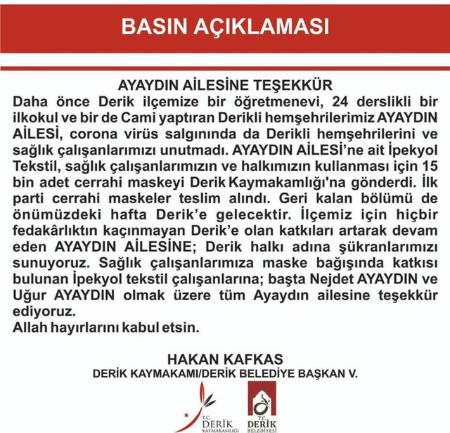 BASIN AÇIKLAMASI