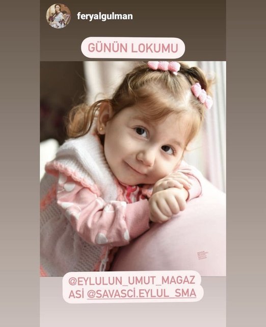 FERYAL GÜLMAN KAMPANYAYA KATILARAK EYLÜL BEBEK İÇİN YARDIM ÇAĞRISINDA BULUNDU.