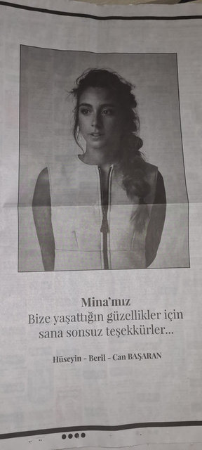 MİNA BAŞARAN'IN AİLESİ GAZETEYE VERDİKLERİ DUYGUSAL İLANLA KIZLARINI ÖLÜM YILDÖNÜMÜNDE BİR KEZ DAHA ANDI.