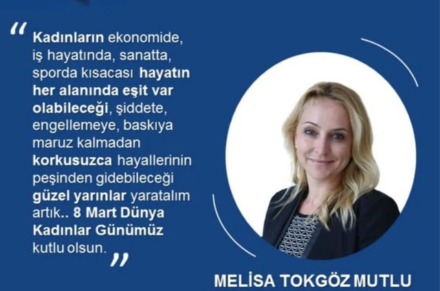 MELİSA MUTLU 8 MART KADINLAR GÜNÜ'NÜ PAYLAŞIMIYLA KUTLADI.