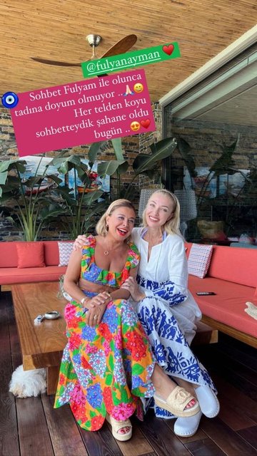 PERVİN ERSOY YAKIN DOSTU FULYA NAYMAN İLE BODRUM'DA BULUŞTU.
