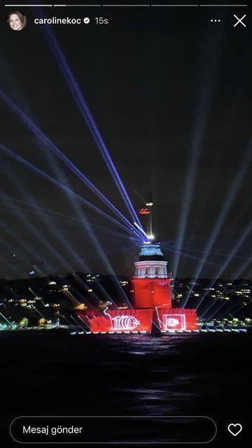CAROLİNE KOÇ İSTANBUL'DAKİ KIZ KULESİ MANZARASINI SOSYAL MEDYA HESABINDAN PAYLAŞTI.