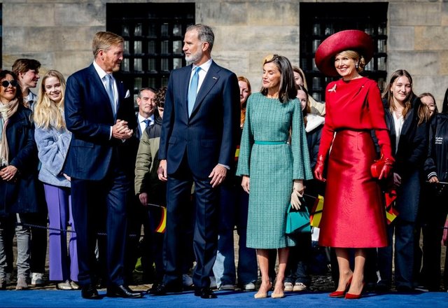 İSPANYA KRALİÇESİ LETIZIA EŞİ KRAL FELIPE, HOLLANDA KRALİÇESİ MAXIMA VE EŞİ KRAL WILLEM ALEXANDER