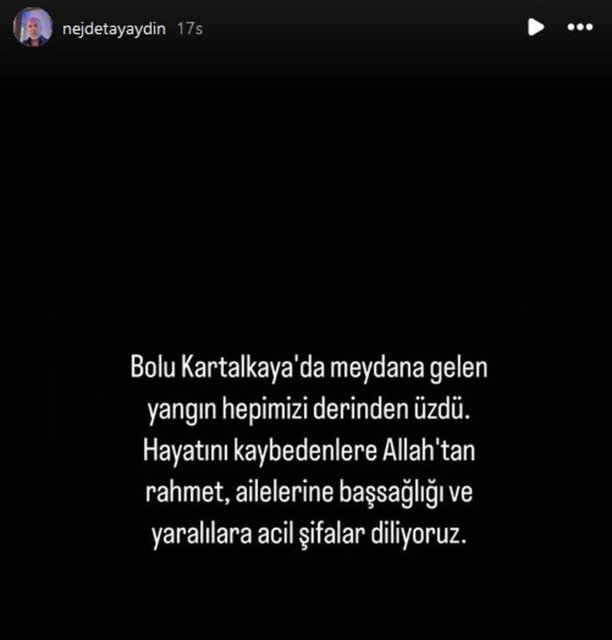 NEJDET AYAYDIN'IN SOSYAL MEDYA PAYLAŞIMI...