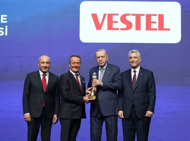 TİM BAŞKANI MUSTAFA GÜLTEPE, AHMET NAZİF ZORLU, CUMHURBAŞKANI RECEP TAYYİP ERDOĞAN