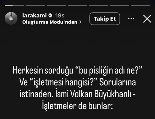 LARA KAMHİ'NİN SOSYAL MEDYADAN YAPTIĞI PAYLAŞIM