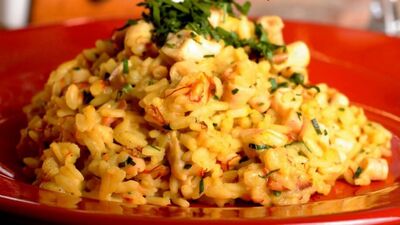 Ahtapot ve Safranlı Risotto