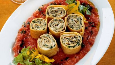 Peynirli ve kabaklı krep