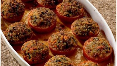 Fırınlanmış domates dolması...