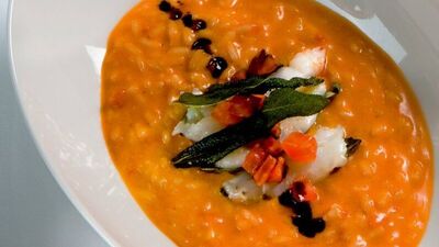 Domatesli kerevitli risotto