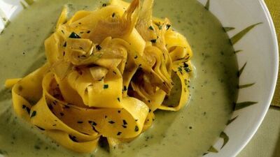 Pappardelle ve pırasalı çorba