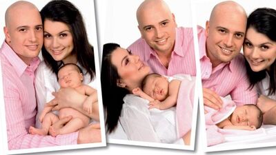 Açelya, Enis ve Alya Deniz'in mutlu aile tablosu