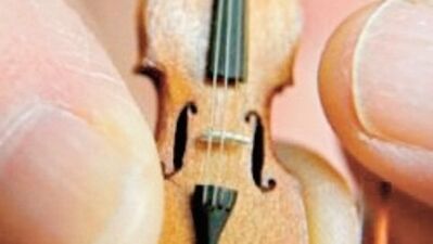 3.8 cm'lik en küçük keman!