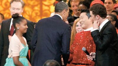 Bu kez Obama için Gangnam Style yaptı!