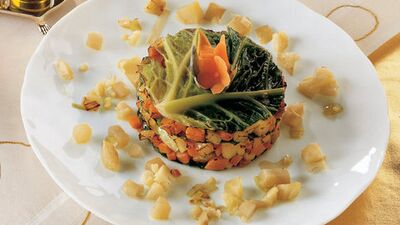 Vejetaryenler için fırınlanmış sebze terin