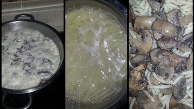 Kremalı mantarlı makarna