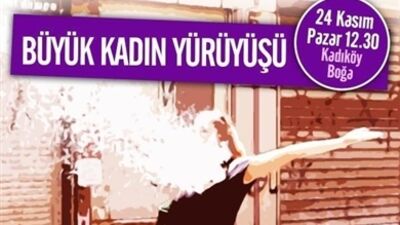 Şiddete karşı büyük kadın yürüyüşü