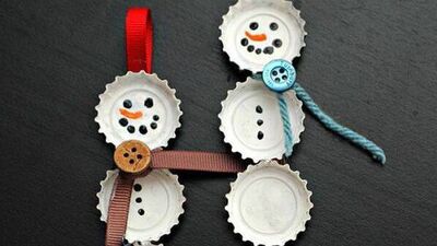 Gazoz kapağından kardan adam!