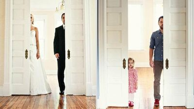 Eşini anmak için kızıyla fotoğraf çektirdi