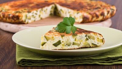 Naneli ve kabaklı omlet