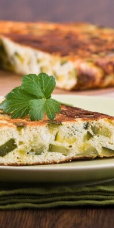 Naneli ve kabaklı omlet