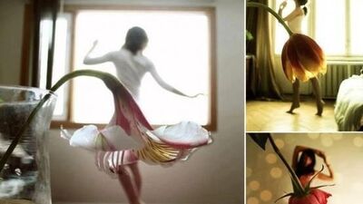 Kadın ve çiçek birlikteliğinin zarafeti...